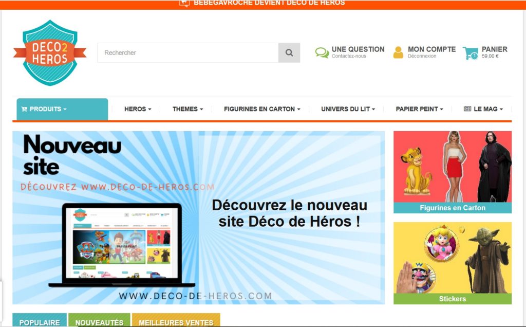 Nouveau site de vente en ligne bebegavroche devient déco de héros